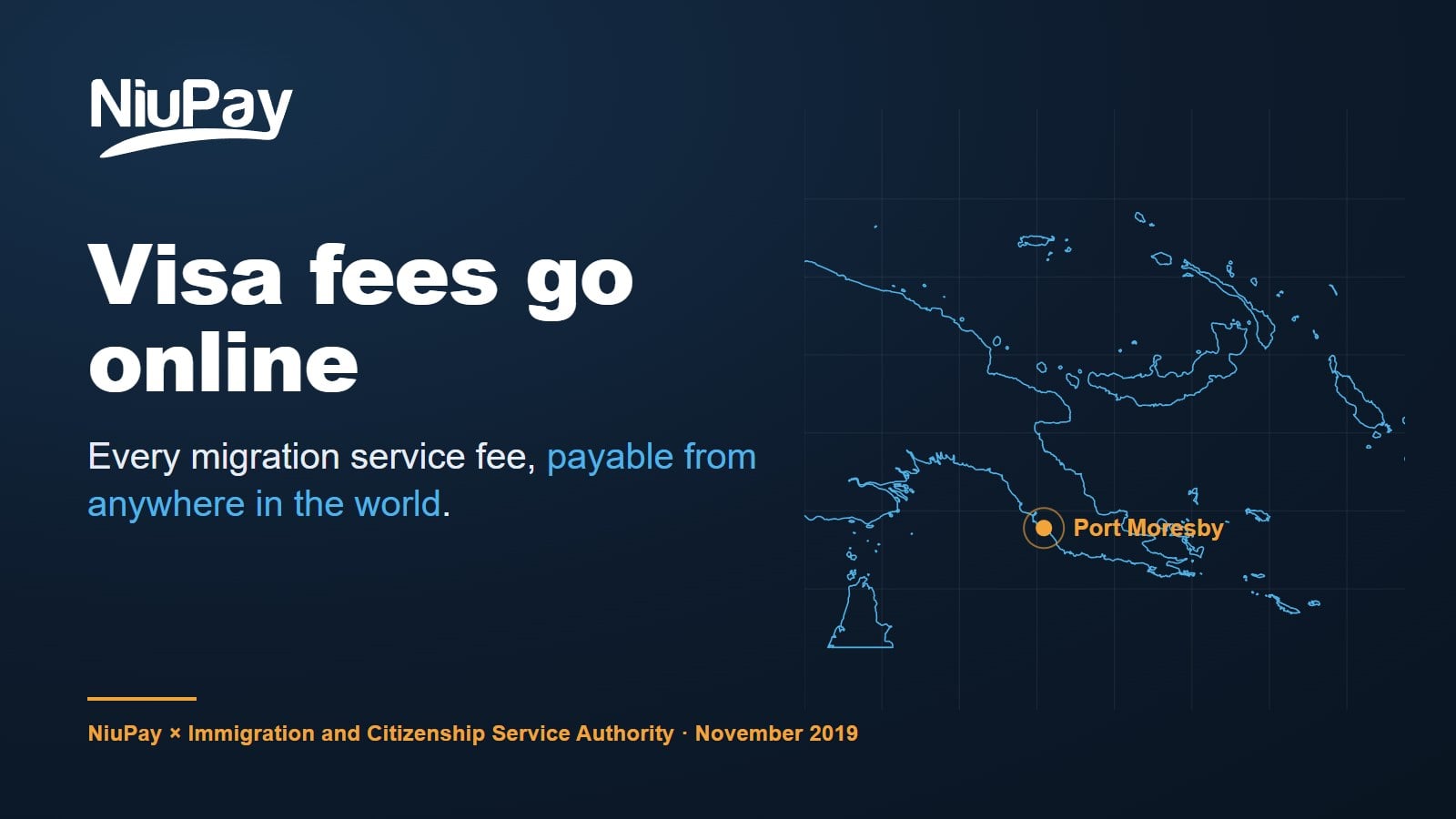 NiuPay graphic: Visa fees go online, November 2019