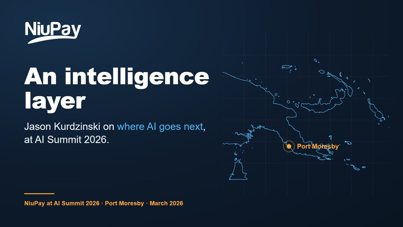 NiuPay graphic: An intelligence layer, AI Summit 2026