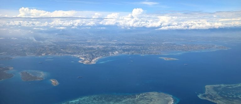 Port Moresby town and harbour from the air